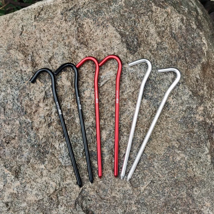 Aluminum Alloy Tent Stakes, High-Strength, Long for Beach/Sand, Thickened for Windy Conditions