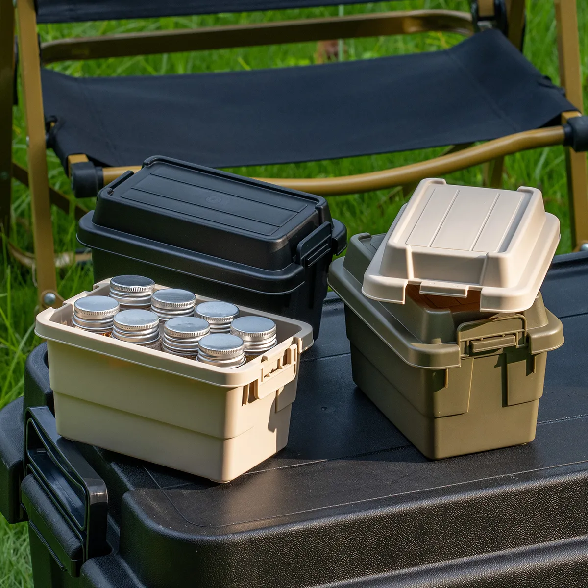 微信图片_20251031110129_144_497 Desktop Mini Organizer Box, Industrial Style for Outdoor Camping & BBQ Condiment Storage - Image 1