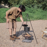 Detachable Triangle Hanging Grill, Portable Aluminum Alloy Campfire Tripod for Cooking - Image 3