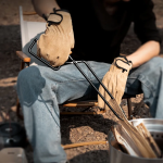 Multi-functional Long Fire Tongs, for Charcoal/Wood, Thick Duckbill Head with Wood Handle - Image 2