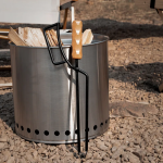 Multi-functional Long Fire Tongs, for Charcoal/Wood, Thick Duckbill Head with Wood Handle