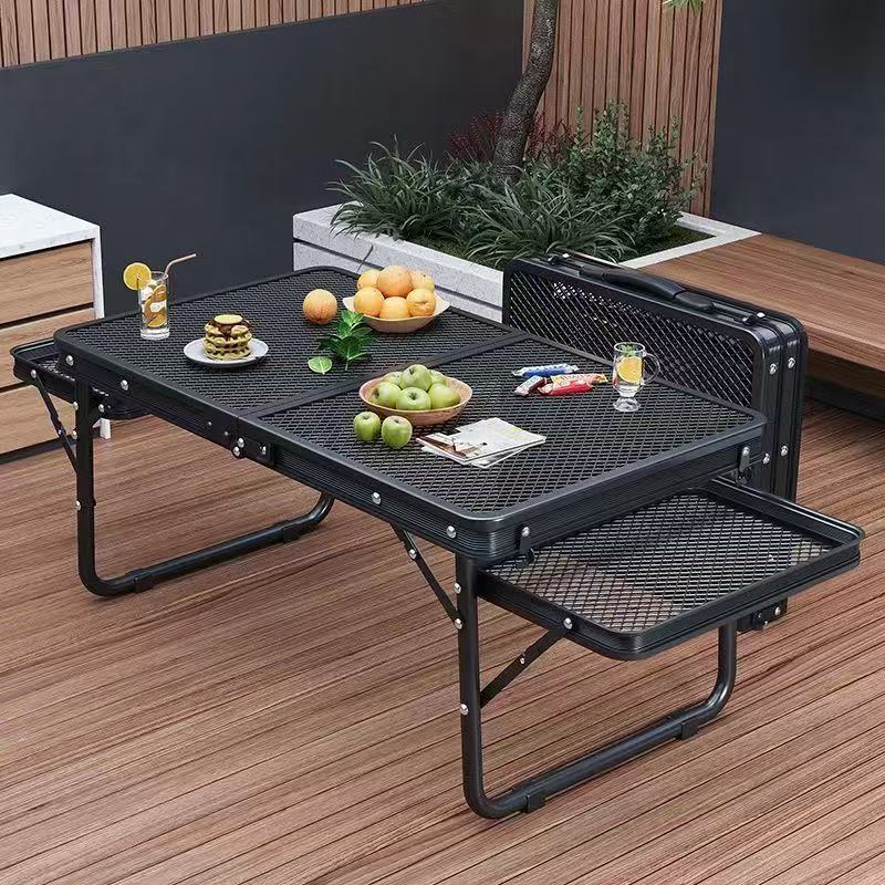 微信图片_20251031112617_193_497 Outdoor Folding Table, Multi-functional with Wire Mesh for BBQ, Portable Aluminum Picnic Table - Image 1