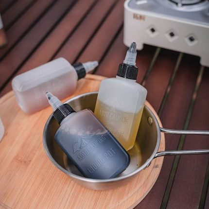Outdoor Oil Bottle, Sealed & Portable Condiment Dispenser Set, Leak-proof for Camping