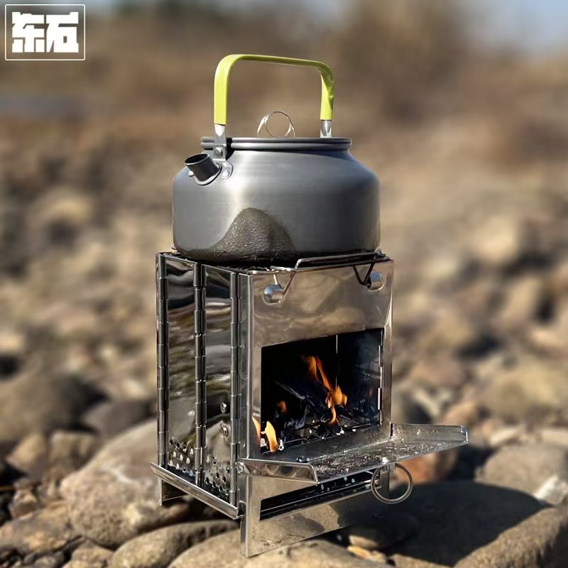 微信图片_20251031112637_221_497 Portable Wood Stove, Foldable Stainless Steel Charcoal Grill for Hiking & Camping - Image 1