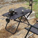 Tactical Camping Table, IGT Carbon Steel, Lightweight, Instant Fold, Multi-functional Picnic Table